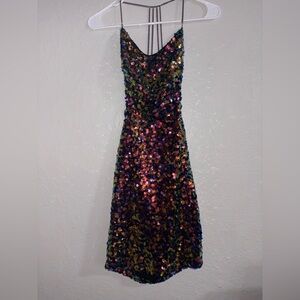 XS sequin dress chain back